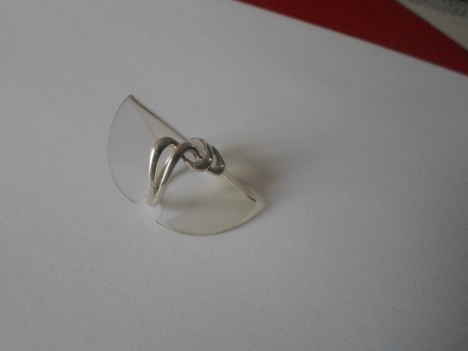 solid silver ring, intertwined openwork waves, si… - image 6