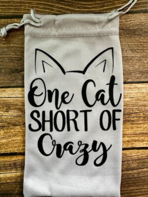 Soft Eye Sunglasses Gray Accessory Pouch Pull Top Portable One Cat Short Crazy