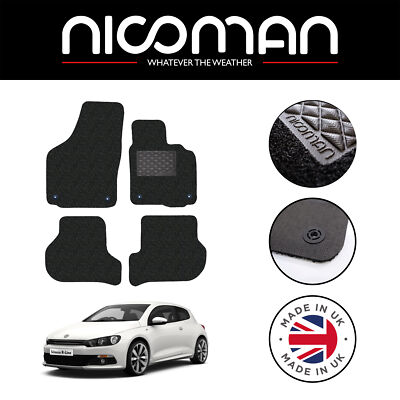 VW Scirocco 2008-2018 GENUINE LUXURY Tailored Car Floor Mats Black Set