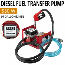 110V Electric Diesel Oil Fuel Transfer Pump w/ Meter with 13' Hose & Nozzle Kit