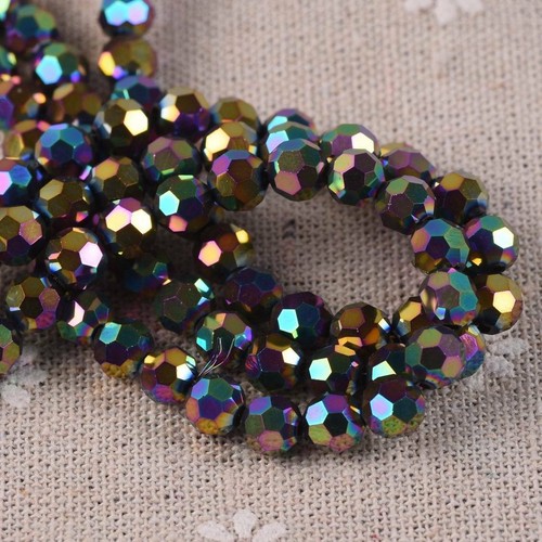 100pcs 6mm Round Sphere Ball Faceted Crystal Glass Loose Spacer Craft Beads lot - Picture 100 of 110