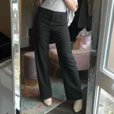 Armani Collezioni Straight leg charcoal grey pants