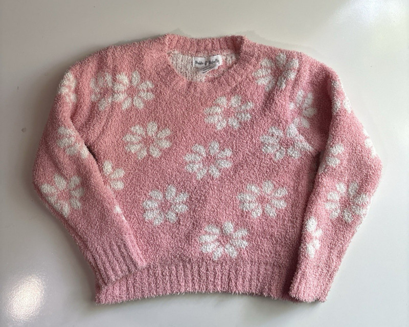 Maddie & Michelle GIRLS SWEATSHIRT 100% Polyester PINK & WHITE SIZE 3T