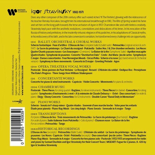 WORKS OF IGOR STRAVINSKY  輸入盤　CD 22枚組 WORKS OF IGOR STRAVINSKY 輸入盤 CD 22枚組 Igor Stravinsky
