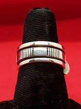 Navajo Band Ring Size 8 Sterling Silver Signed Native American Vintage USA