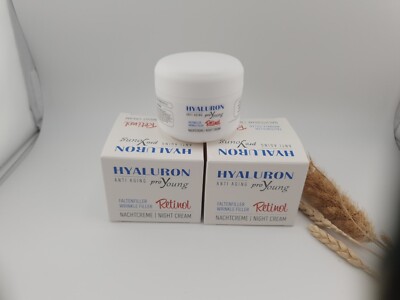 100 ml Hyaluron Anti Aging pro Young Faltenkiller Retinol Nachtcreme 2x 50 ml NE