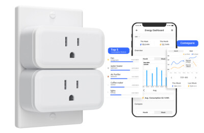 SONOFF S40 Smart WiFi Mini Outlet Socket Plug 15A Energy Monitoring Timer 2 Pack