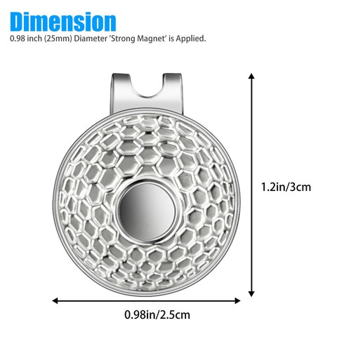 12/6x Magnetic Golf Ball Hat Clip For Golf-Bit Standard Marker w/Rhinestone Hole - Picture 8 of 16