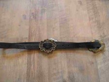 DIDI beautiful slim leather belt brown with 3 buckles size 1 new zc517
