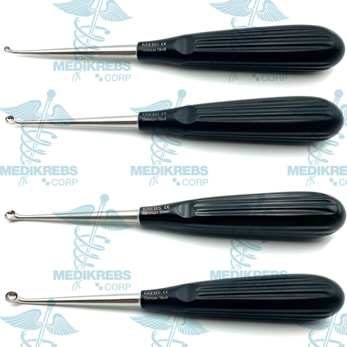 Spratt Brun Bone Curette Bundle Curved 17 cm - Fig. 0-0000 (Set of 4) OR Grade - 第 1/5 張圖片