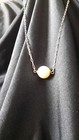 Vintage Caroline Emmons Single Pearl Necklace - Goldtone Link Chain — photo 2