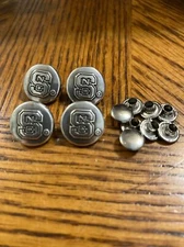 Lot Of 4 North Carolina State University Conchos With Rivots  3/4” Wide SMALL
