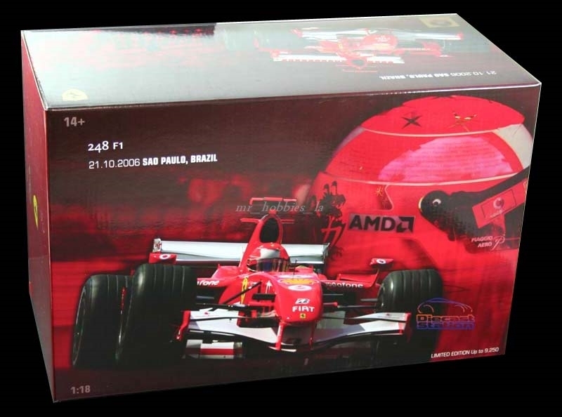 Ferrari F2006 ミニカー 1/18 2006年サンパウロGP 2006 F1 FERRARI 248 MICHAEL SCHUMACHER 1/18 SAO PAULO LAST RACE