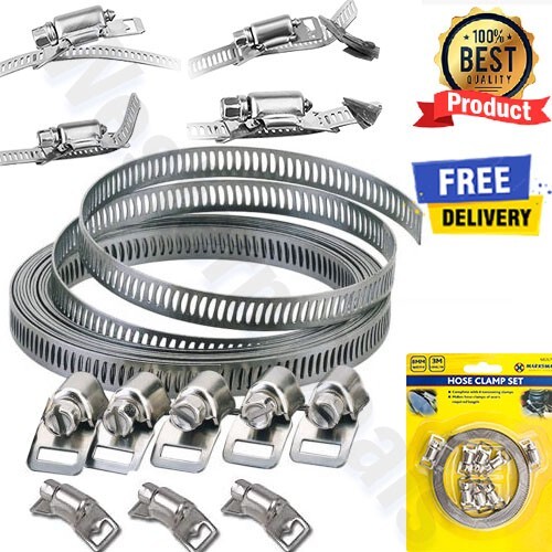 Draper Hose Clamp Jubilee Clip Set 8mm Wide x 3m Long Clamping Band