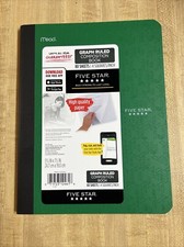 Five Star Graph Ruled Composition Book 80 Sheets Assorted Colors New