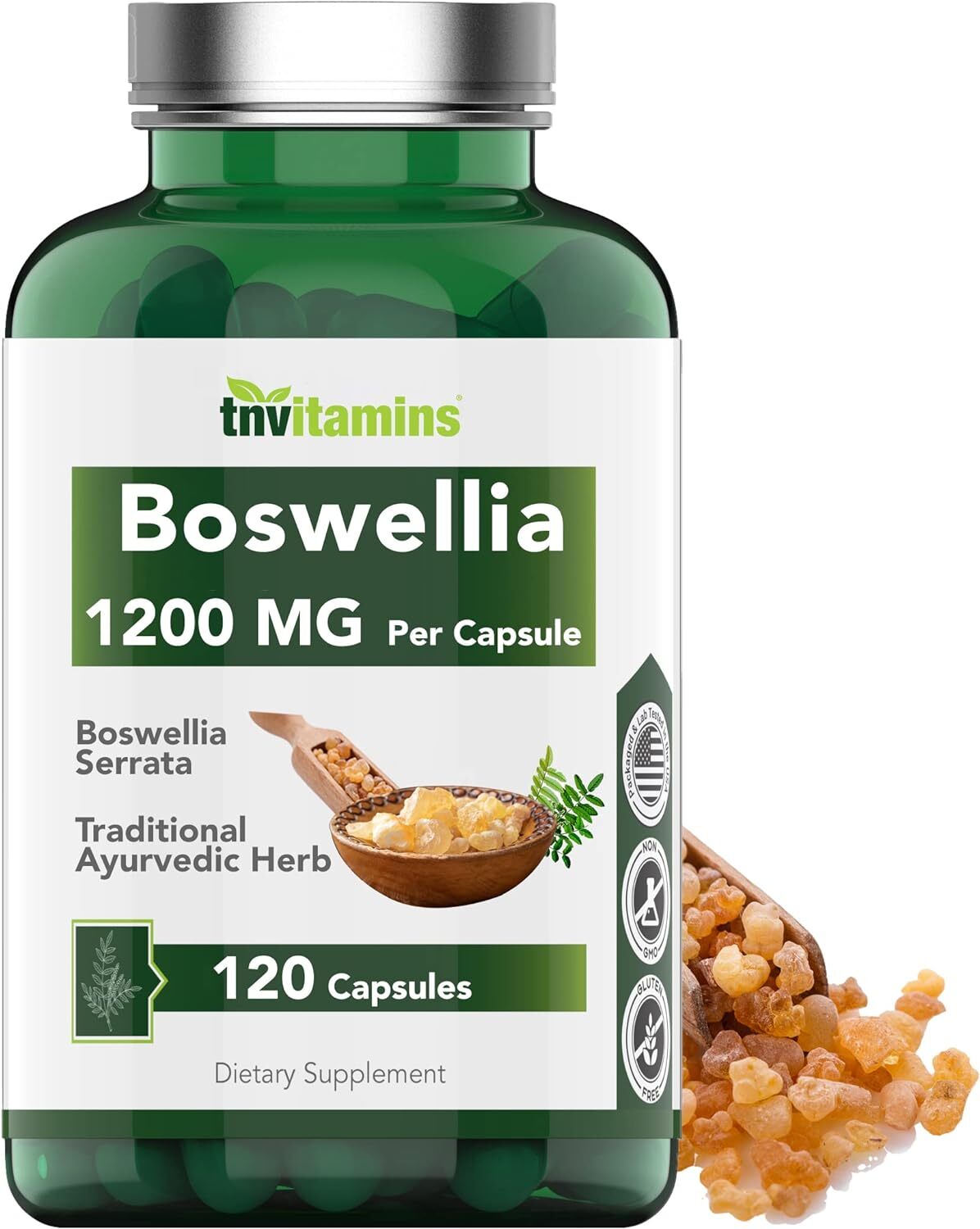 Boswellia Serrata Herbal Extract Capsules | 1200 MG/Capsule (120 Capsules) |...