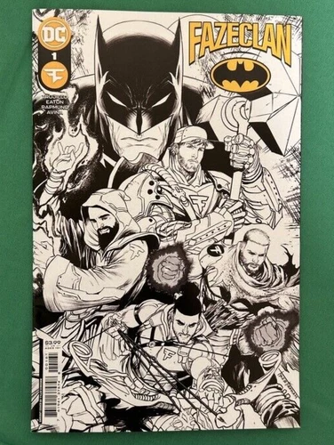 2022 Batman FaZe Clan #1 1:25 Tyler Kirkham Black & White Variant
