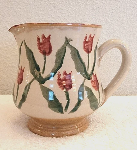 Vintage Nicholas Mosse Ireland RED TULIP Pottery Creamer Pitcher Jug 4"