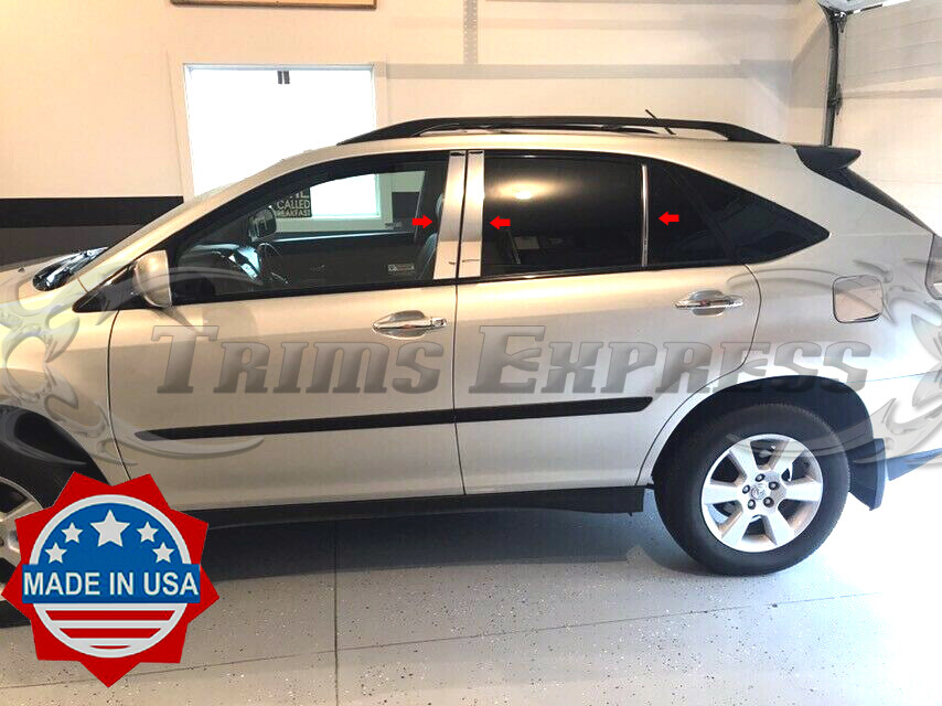 fit:2004-2009 Lexus RX 330/350 6Pc Chrome Pillar Post Stainless
