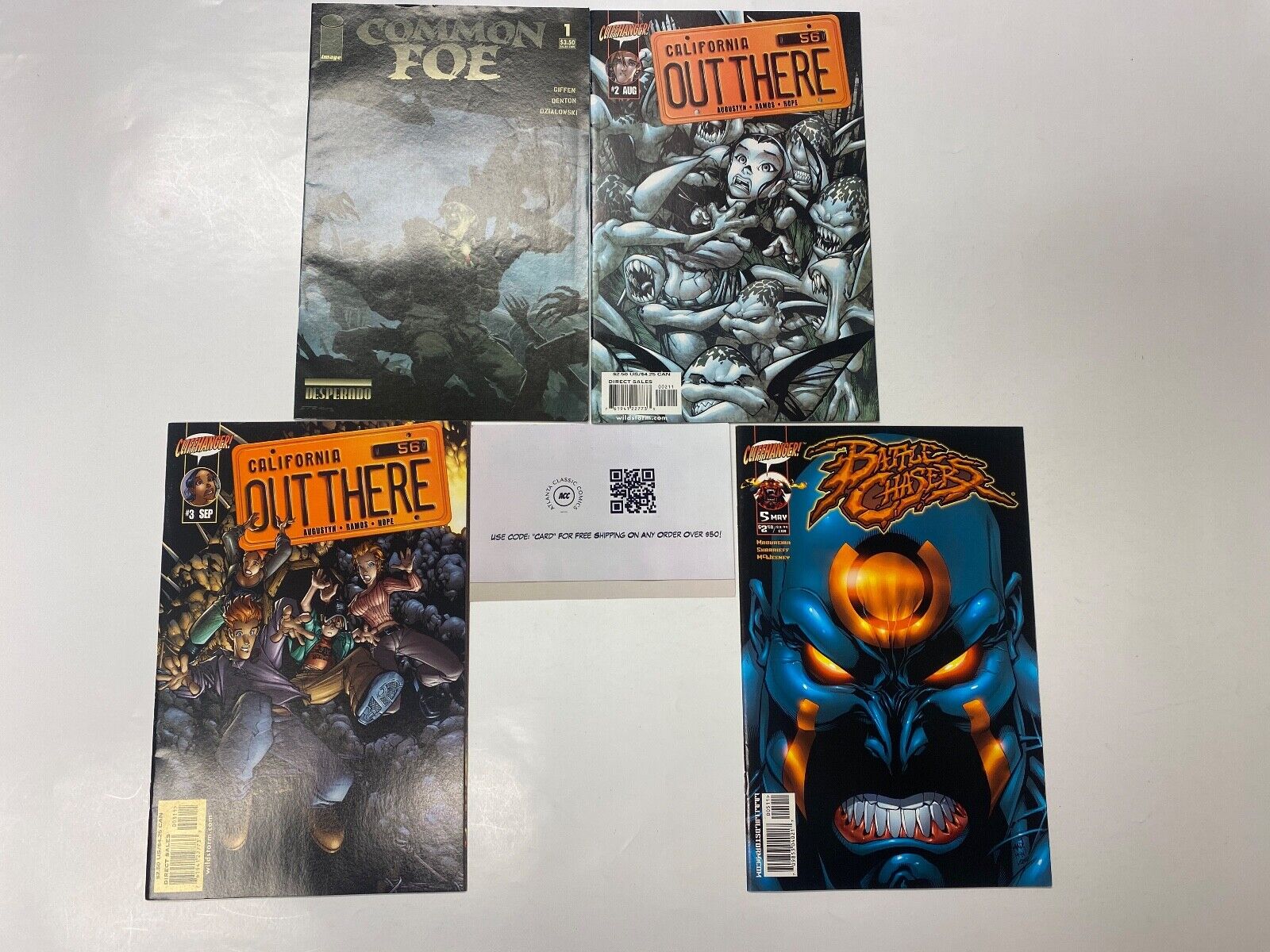 4 WILDSTORM comic books Common Foe #1 Out There #2 3 Battle Chasers #5 14 KM7