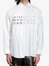 Maison Margiela MM6 Numeric Logo Split Panel Button Down Shirt Small