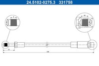 Bremsschlauch ATE 24.5102-0275.3 FüR BMW 5Er E39 Touring 520 523 525 Tds 528 530
