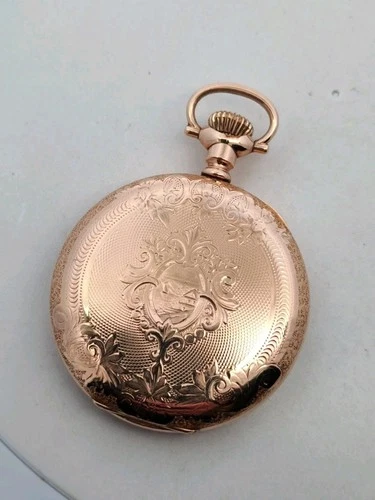 Antique Elgin 1910 Gold Filled Pocket Watch #2171613 Beautiful Design & Dial