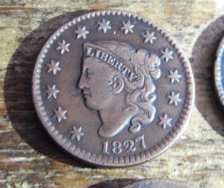 1827 Large Cent Coronet Higher Grade Middle Date Set Break
