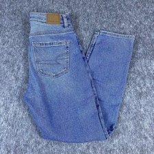 American Eagle Women's Mom Jean Distressed Light Wash Denim Size 00 Short