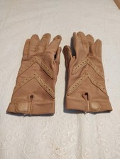 Ladies Vintage Leather Gloves Real Kid Isotoner Grandoe Italy. Size Small.