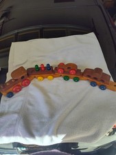 Vintage 4 Car Wood toy train set