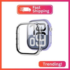 2 Pack Case with Tempered Glass Screen Protector for Apple Watch Series 9/8/7 45