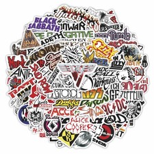 100 Pcs Rock Band Music Stickers Waterproof Vinyl Stickers for Laptop Guitars