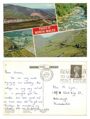 Postkarte - Pässe von Nordwales Multi-View Urlaubsgrüße VERSCHICKT