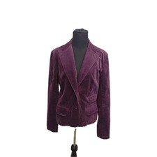 Vtg Womens Calvin Klein Jeans Plum Purple Velvet Blazer/Jacket Sz Med Y2K 90's