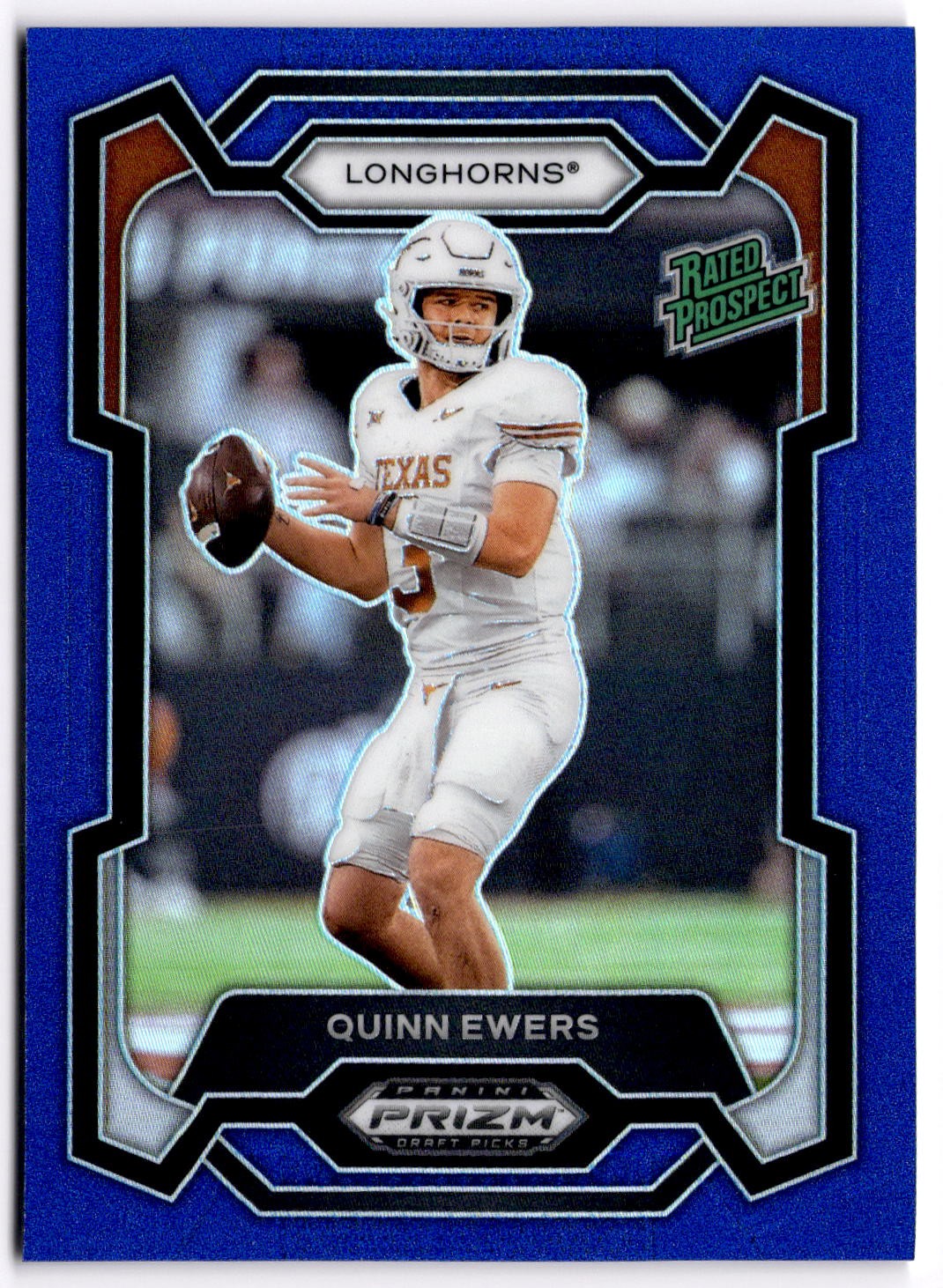 2024 Panini Prizm Draft Picks Quinn Ewers #191 Blue #/199 Texas