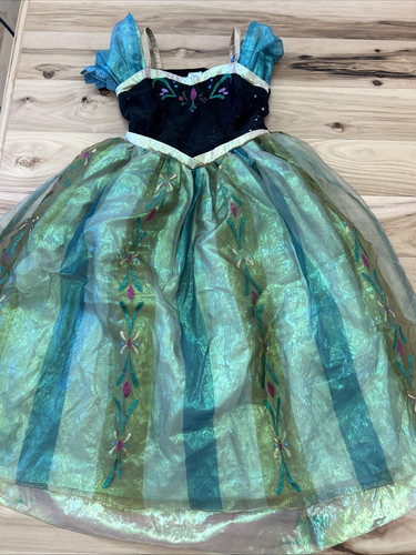 DISNEY STORE FROZEN ❄️ Anna Size 7/8 Coronation Dress Deluxe Halloween Costume