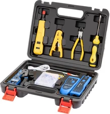Network Tool kit, Cat6 Cat5e Cat5 Crimping Tool RJ45 Crimp Tool kit, Pass Thr...