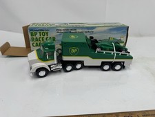 1993 BP Toy Race Car Carrier w/ Working Lights & Removable Race Car, NIB