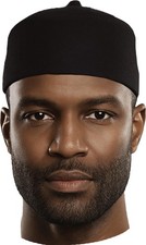 Black Wool Fez Hat for Men Soft Felt Igbo Cap Traditional African Hat for...