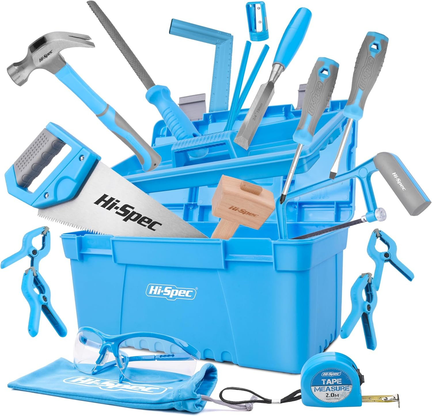 Set 25 Attrezzi Falegname Principiante con Cassetta - Kit Completo Fai-da-Te