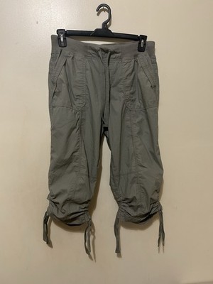 Calvin Klein Women s Performance Cargo  Capris Sz M Convertible Pull On Olive
