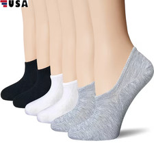 3Pairs No Show Socks Womens Hidden Invisible Low Cut Socks Non Slip Socks USA