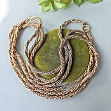 Antique Gold Filled 5 mm Braided Chain Necklace 60" L 125 g