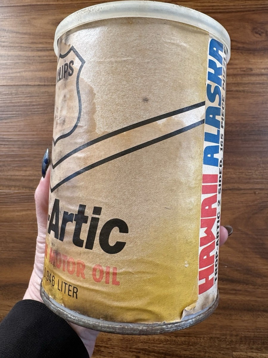 takuplol出品 Vintage Phillips 66 1 quart Trop-Artic double sided puzzle Gas Oil