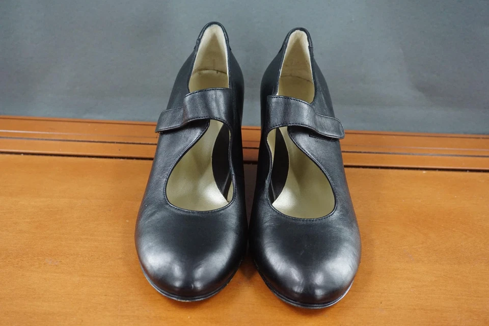 Zapatos Taryn Rose para mujer talla 7,5 negros cuña Mary Jane cuero hechos en Italia Foto 2 de 4