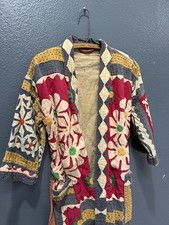 Vintage 40  s Hand Made Custom Stitched Boro Style Cotton Robe Size S/M