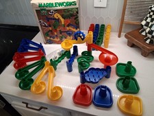 Vintage 1988 Discovery Toys Marbleworks 387 Marble Run 44 Pieces 10 Marbles