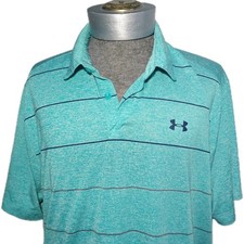 Under Armour Mens Size XL Loose Fit Jade Green Short Sleeve Polo Shirt