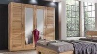 Kleiderschrank Lia 4S Schlafzimmerschrank In Kernbuche 4-TüRig Mit Spiegel 202